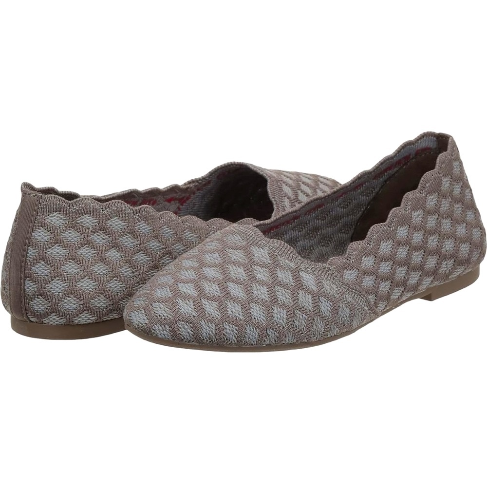 Skechers Cleo honeycomb dark taupe knit flats size 9.5 like new